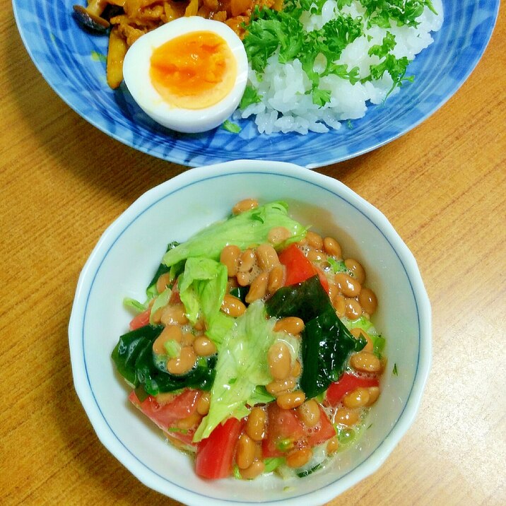 ミネラル♡トマト納豆ワカメサラダ